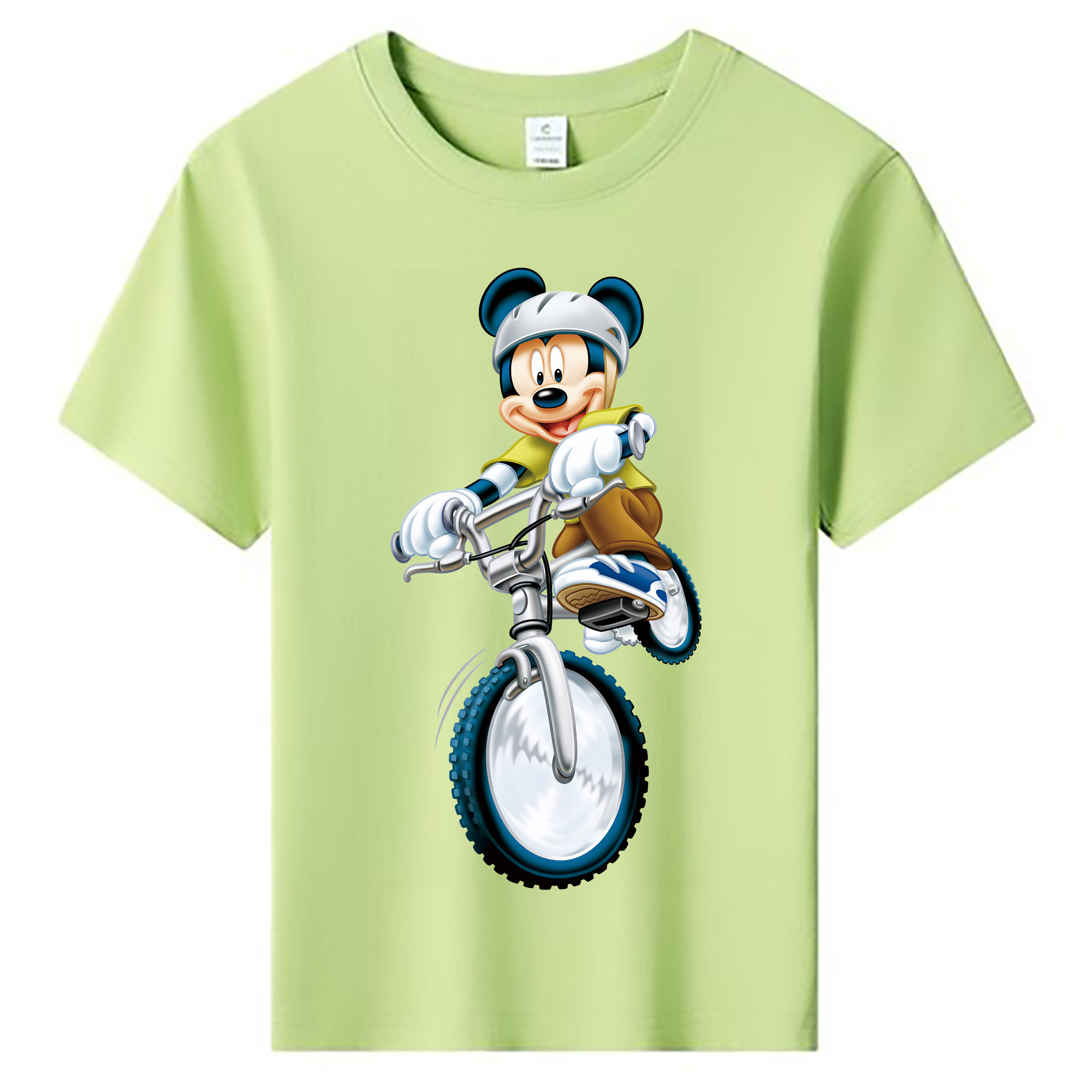 （画像用） ミッキーマウス Mickey Mouse 綿100％キッズTシャツ（フロントプリント）